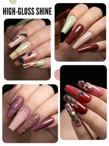 1 套 6 色 YOKEFELLOW 10ML 秋季裸色 UV 凝胶指甲油套装半永久凝胶指甲可拆卸 LED 艺术工具适用于法式指甲和美甲沙龙礼物 - 彩色 - 查看 2