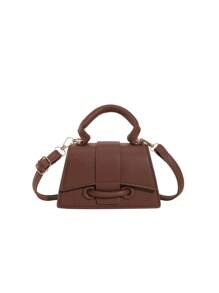 Classic Fashionable Charm Handheld & Crossbody Small Square Bag - Brown - View 3