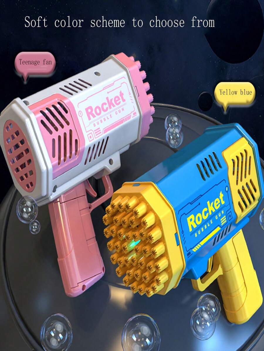 Juguete de burbuja de mano 40 agujeros pistola de niños burbuja haciendo máquina - azul - Amarillo - Ver 1