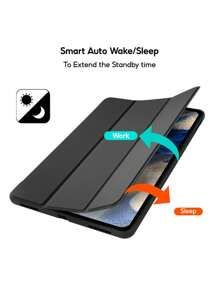 適用於三星Galaxy S6 Lite P610 P615 A7 A7 Lite A8.0 A10.1 A10.5 Tab A8 X205 X200 PU平板電腦保護套智能套 - 黑色 - 查看 4