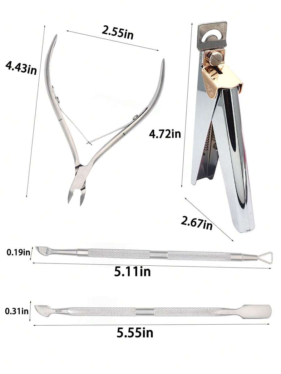 Acrylic Nail Clippers 4 in 1 Kit Adjustable Stainless Steel Nail