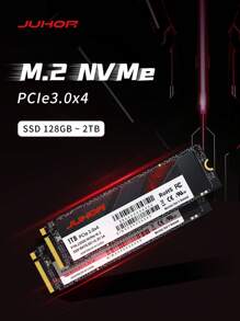 JUHOR 256GB 512GB 1TB 2TB SSD 硬盤，M.2 NVMe PCIE3.0 SSD 內置硬盤適用於筆記本電腦台式機，高達 3100MB/s - 黑色 - 查看 1