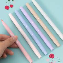 6pcs Double-ended Highlighter Pen For Journaling And Note Taking, Fluorescent Marker Pens - Pink - View 8