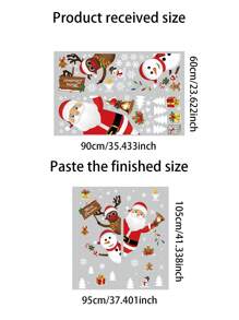 2 piezas de adhesivos decorativos navideños para ventana, resistentes al agua, para decoración de escaparates, puertas de cristal y escenas