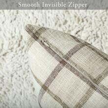 1入組格紋亞麻水牛圖案裝飾枕套(不含填充),方格枕套的素雅復古風格,適合於室內家居軟裝,臥室、沙發、休閒起居、汽車客廳、辦公室、旅行、咖啡休閒等各個場所使用。