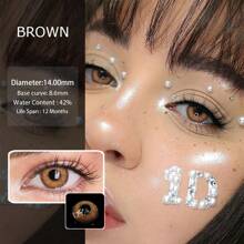 1 对 UYAAI-Vika Tricolor|Wildness|Wildcat 系列彩色一次性隐形眼镜，一年一次 - 野貓棕色 - 查看 1