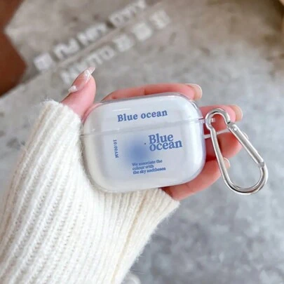 1 件蓝色海洋耳机盒适用于 AirPod Pro 3、Pro 2、3、2、1、4 无线蓝牙耳机保护套