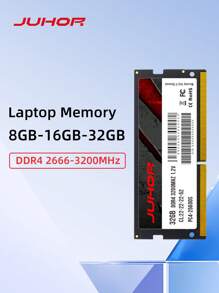 Juhor筆記型電腦記憶體ram 8gb 16gb 32gb Ddr4 2666mhz 3200mhz筆記型電腦內存sodimm Memoria - 黑色 - 查看 1