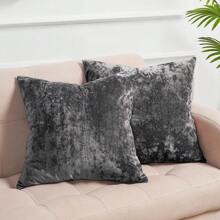 Ice Velvet Pillow Cover, Soft Cushion Cover Suitable For Sofas, Living Rooms, Bedrooms, Floors, Benches, Cars, Offices, Cafes And Other Leisure Places, Suitable For 4 Seasons Use, 1 Pillow Cover Without Filling - Dark Grey - View 1