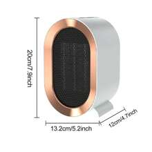 電暖器,1200瓦節能室內使用暖氣器,可調式2速可攜式加熱器風扇,配有過熱保護和傾斜關閉功能,適用於辦公室 - 白色 - 查看 2