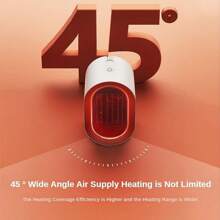 電暖器,1200瓦節能室內使用暖氣器,可調式2速可攜式加熱器風扇,配有過熱保護和傾斜關閉功能,適用於辦公室 - 白色 - 查看 7