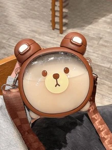 750ml Garrafa De Água Lovely Bear Double Drinking Kettle Copo Para Pipetas De Grande Capacidade Tritan Copolyester Bico De Silicone