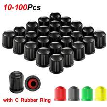 10/50/100入組輪胎氣閥帽,配有o形橡膠環,適用於汽車、suv、自行車、卡車、摩托車,具有密封性能和堅固耐用的通用氣閥套 - 綠色 - 查看 1