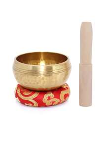 1入組瑜伽冥想唱盤套裝,適用於正念冥想療法 - 促進放鬆和內心平靜(墊子顏色隨機) - 巧克力棕 - 查看 1