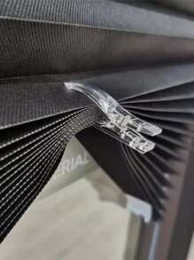 1入組免工具折疊式遮陽百葉窗,臨時自粘式窗戶遮陽布,易diy剪裁和安裝,無線防盜,適用於窗戶,庭院門,廚房,浴室,臥室裝飾 - 黑色 - 查看 4