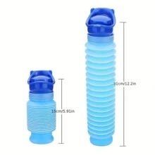 1 pieza Botella de orina retráctil portátil, bolsa de orina portátil para exteriores, inodoro portátil para adultos y niños para viajes en automóvil, transporte, campamento, senderismo, orinales de emergencia de 750ml, artículos esenciales de viaje