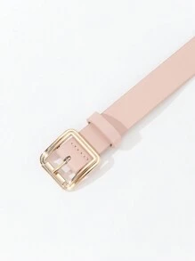 1個粉色金屬方扣流行女裝腰帶,可搭配牛仔褲、西裝或裙子多用途使用 - 粉色 - 查看 3