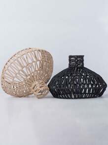 1 件柳条灯罩，编织吊灯罩，仿绳编织灯罩，藤条灯具灯罩，适用于客厅卧室天花板、家居装饰、房间装饰、墙壁装饰 - 黃色 - 查看 2