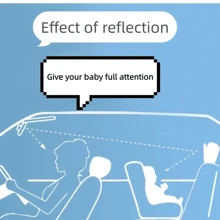 Baby Car Mirror - Facing Back Seat Infant Mirror With Wide Crystal Clear View, Shatterproof, Fully Assembled, Crash Tested And Certified - Black - View 5