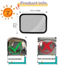 Baby Car Mirror - Facing Back Seat Infant Mirror With Wide Crystal Clear View, Shatterproof, Fully Assembled, Crash Tested And Certified - Black - View 10