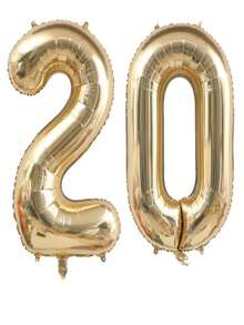 40 英寸白金數字氣球（約 101.6 公分），淺金箔氣球適合 11 歲生日派對裝飾、週年紀念、單身女郎、畢業派對用品。包裝內含 1 捲緞帶和 1 根吸管。 - 金色 - 查看 3