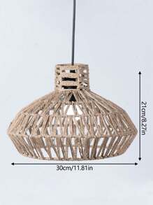 1 件柳条灯罩，编织吊灯罩，仿绳编织灯罩，藤条灯具灯罩，适用于客厅卧室天花板、家居装饰、房间装饰、墙壁装饰 - 黃色 - 查看 3