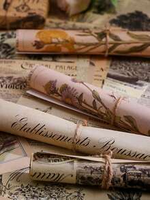 30 piezas Papel material vintage inspirado - Amarillo - Ver 3