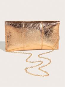 豪華晚餐包、晚餐包迷人、優雅、精緻、安靜豪華金屬紋理翻蓋鏈條方形包方形包適合女士、女士、派對女孩、新娘完美的派對、婚禮、舞會、晚餐/宴會、晚餐/宴會、最佳禮物適合女性媽媽老師朋友伴娘 - 香檳色 - 查看 4