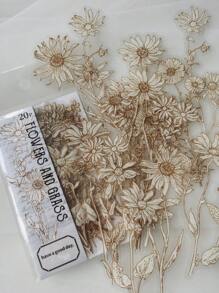 1pack/20pcs Daisy Plant Decoration Pet Waterproof Sticker Back To School - Multicolor - View 1