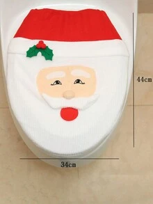 Christmas Santa Claus Pattern Toilet Seat Cover - Multicolor - View 5