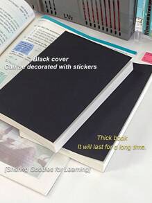 Sổ tay đen cổ điển, giấy Nhật Bản màu kem đa năng 80g, 368 trang trắng. Dùng để phác thảo, công thức toán học, vẽ. Bao gồm 10 tờ nhãn dán ngẫu nhiên - màu đen - Xem 2