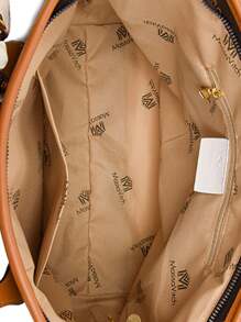 1pc Large Capacity Fashionable Tote Bag With All-over Print And Scarf Decoration