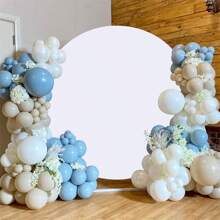 White Round Backdrop Circle Wedding Arch Stand Photo Photography Background Wall For Birthday Baby Shower Wedding Decorations (Note: Not Include Circle Stand And Balloons.) - 7.2 feet - View 1