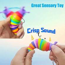 1 Miếng Ngẫu nhiên Mini Fidget Slug Móc chìa khóa Đồ Chơi 3D Articulated Co giãn Sâu bướm Giác quan Giảm bớt căng thẳng Linh hoạt Tay Đồ chơi Vòng treo chìa khóa Cái túi - Nhiều màu - Xem 5