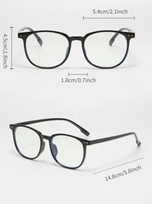 1 chiếc kính đọc sách/chơi game/TV/điện thoại, kính thời trang bằng nhựa vuông Unisex - màu đen - Xem 5
