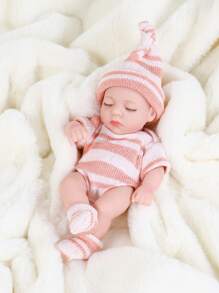 1入19cm寶寶娃娃,返魂娃娃,防水乙烯基女孩娃娃,可愛的迷你重生嬰兒娃娃,女孩生日禮物 - 粉色 - 查看 3