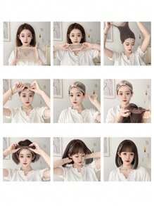 【韓式微波浪大波浪粉色高光】女長捲髮假髮 - 紫紅色 - 查看 6