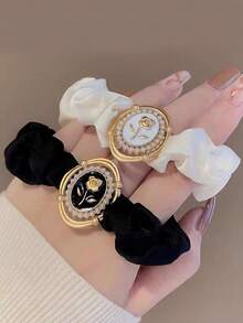 2入組女式時尚玫瑰花髮帶,適合日常使用,優雅大方 - 彩色 - 查看 3