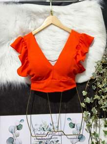 Women Tops - 橘色 - 查看 1