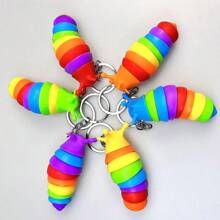 1 Miếng Ngẫu nhiên Mini Fidget Slug Móc chìa khóa Đồ Chơi 3D Articulated Co giãn Sâu bướm Giác quan Giảm bớt căng thẳng Linh hoạt Tay Đồ chơi Vòng treo chìa khóa Cái túi - Nhiều màu - Xem 3
