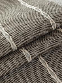 Minimalist Style Table Runner With Pocket For Coffee Table, Gray Striped Polyester, For Indoor Use - Grey - View 9