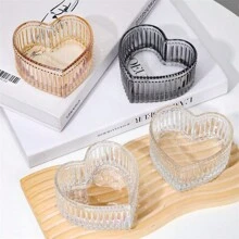 Caja De Almacenamiento De Cristal En Forma De Corazón, Joyero En Relieve, Caja De Dulces, 1 Ud. - Blanco - Ver 5