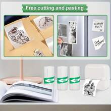 10pcs Printable Adhesive Paper,White Adhesive Thermal Paper,Sticker Paper Printer Paper For Kids Camera Printing Study Notes Photo - White - View 3