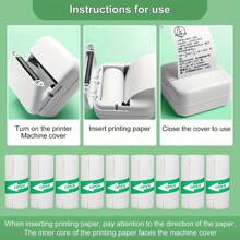 10pcs Printable Adhesive Paper,White Adhesive Thermal Paper,Sticker Paper Printer Paper For Kids Camera Printing Study Notes Photo - White - View 5