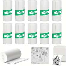 10pcs Printable Adhesive Paper,White Adhesive Thermal Paper,Sticker Paper Printer Paper For Kids Camera Printing Study Notes Photo - White - View 1