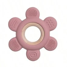1 件裝嬰兒矽膠木製牙膠玩具嬰兒保健環玩具禮物新生兒牙齒磨牙棒適合出牙咀嚼嬰兒配件 - 粉色 - 查看 1