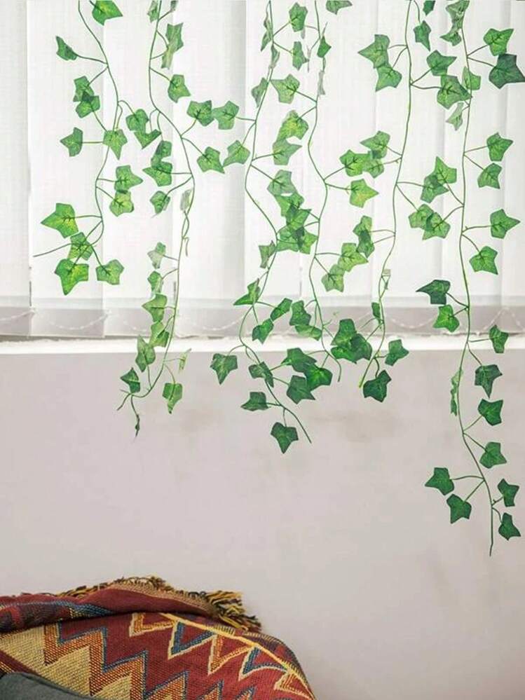 1Pc 2M Artificial Green Ivy Leaf Vine For Indoor Decoration