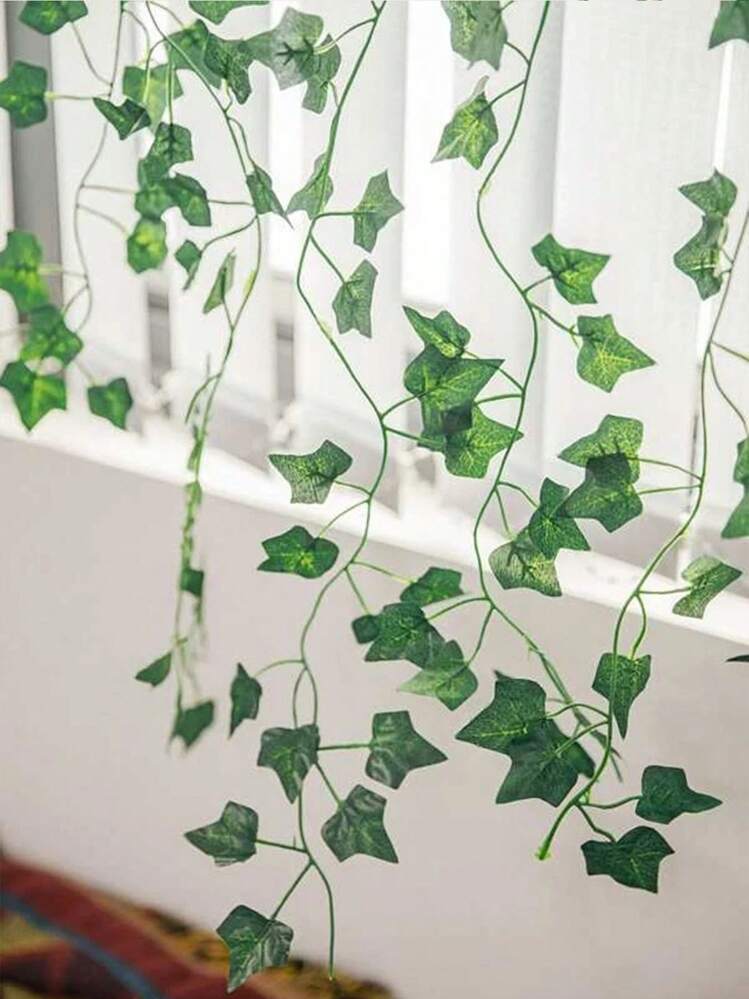 1Pc 2M Artificial Green Ivy Leaf Vine For Indoor Decoration