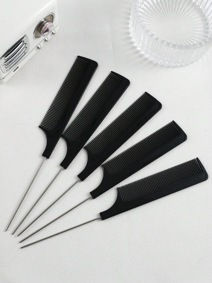 5pcs/set Women's Hair Brush Kit Suitable For Daily Use - Black - View 1