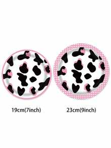 16 piezas Plato desechable con patrón de vaca - Multicolor - Ver 2